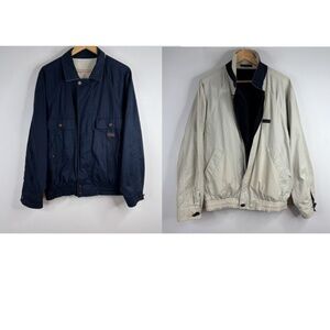 Vintage Paul & Shark Yachting Bomber Jacket M Reversible Italy Cotton Resin Navy